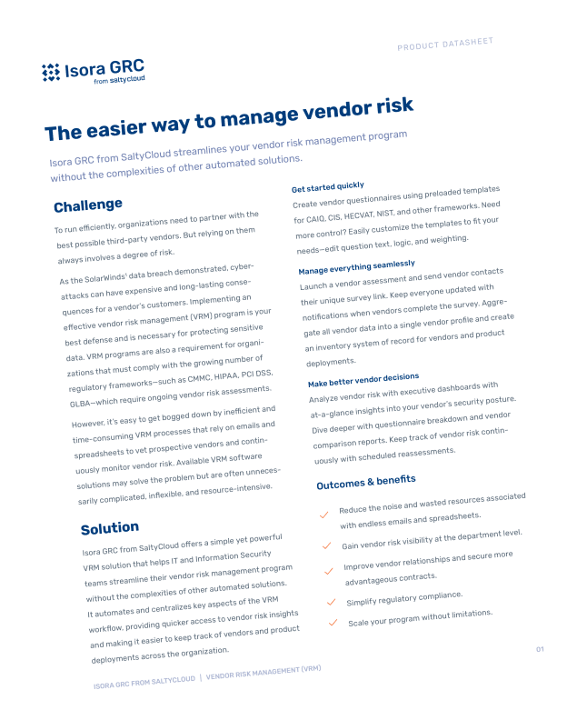 Vendor Risk Management With Isora Grc